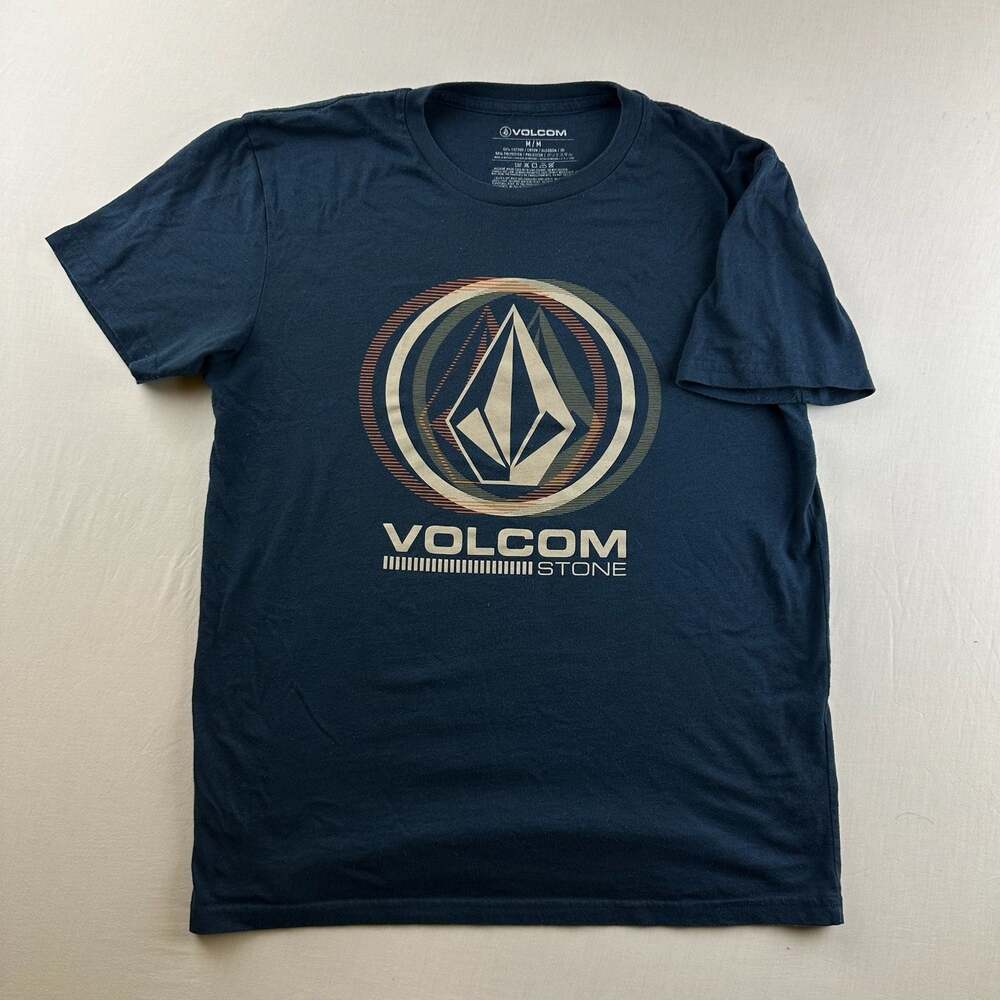 Volcom Men's Circle Stone Graphic Short Sleeve T-Shirt in Navy